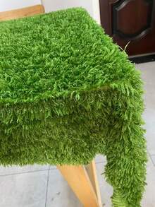 1pc Artificial Grass With Glitter Sequins, Artificial Turf, Teal Faux Grass, For Balcony Wall Covering, Photography Backdrop, Event Wedding Party Decor - A - View 3