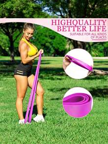 Foldable & Easy Storage Yoga Resistance Band, Suitable For Strength Training, Fitness And Stretching, Perfect For Gym, Home, Outdoor, Helps With Hip Lift And Squat Training, Fitness Band, Resistance Band Exercise, Resistance Band For Workout, Resistance Rope, Sports, Pilates - Multicolor - View 9
