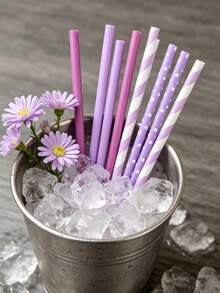 200|100|50|25Pcs Assorted Paper Drinking Straws, Suitable For Birthday, Christmas, Wedding, Halloween, Bridal Shower, Cocktail Party, Juice Party Decoration - View 8