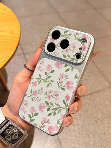 Fashionable Luxury Pink Floral Pattern Shockproof Full Coverage Phone Case, New Spring Floral Pattern Shockproof Phone Case, Instantly Transform 17promax Leather Texture Phone Case, Compatible With Apple 17/17 Pro Max/16 Pro Max/15 Pro Max/17 Pro/11 12 13 14 15 16/12/12 Pro/14 Pro Max/13 Pro Max/16 Pro, Spring Birthday Gift - Beige - View 6