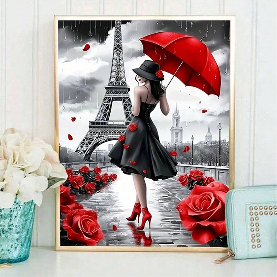 1 Set Handmade Craft 5D DIY Diamond Painting Kit, Suitable For Home Bedroom Entrance Study Bathroom Decor Canvas Wall Art, Holiday Gift