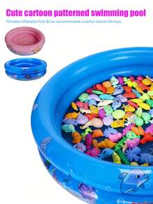 1pc, 2026 Oversized Thickened Double-Layer Beach Swimming Pool, Size 90*90cm, Outdoor Beach Swimming Pool, Floating Swimming Pool For Water Party, Fishing Pond Inflatable Swimming Pool Beach Toy Sand Pit Toy Thickened Inflatable Swimming Pool - Multicolor - View 1