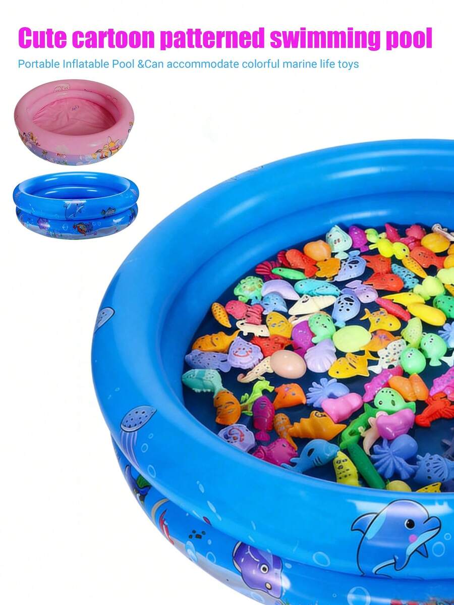 1pc, 2026 Oversized Thickened Double-Layer Beach Swimming Pool, Size 90*90cm, Outdoor Beach Swimming Pool, Floating Swimming Pool For Water Party, Fishing Pond Inflatable Swimming Pool Beach Toy Sand Pit Toy Thickened Inflatable Swimming Pool - Multicolor - View 1