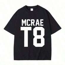 2026 LC Camisa casual estampada de moda para hombre Singer Tate Mcrae T8 Camisas para hombre y mujer Moda vintage  SS-Camisa de verano para hombre - Negro - Ver 1