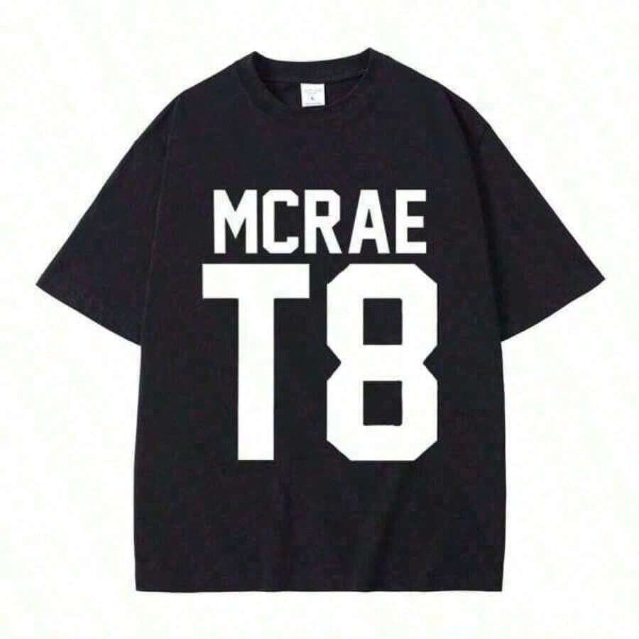 2026 LC Camisa casual estampada de moda para hombre Singer Tate Mcrae T8 Camisas para hombre y mujer Moda vintage SS-Camisa de verano para hombre - Negro - Ver 1