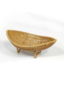 1pc Bathroom/Toilet Storage Basket, Faux Rattan Fruit Basket, Decorative Ornament, Suitable For Living Room, Bedroom, Creative Desktop Storage Basket, Storage, Dorm Storage Essential, Wedding Storage - Multicolor - View 9