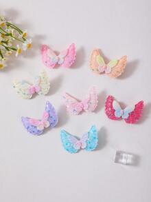 7pcs Girls Multicolor Sequin Bow Hair Clips Hair Accessories Headwear Top Clips Back Clips Side Clips Alligator Hair Clips For Daily Use - Multicolor - View 5