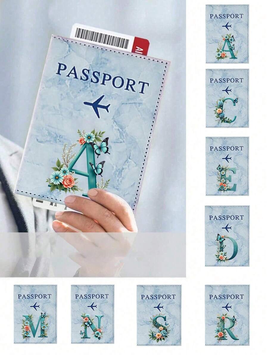 Blauer Passinhaber mit Schmetterling & Buchstaben A-Z, PU-Leder Reisepasshülle, vintage Business Passmappe für Frauen & Männer, RFID-blockierend, leicht & einfach zu reinigendes Design für Pendeln und Flughafen, perfektes Geschenk für Familie, Freunde, Geliebte, einzigartig für Geburtstag, Feiertage, Party, Muttertag, Urlaub, Hochzeit, Abschluss und weitere Anlässe - Verschiedenfarbig - Übersicht 1