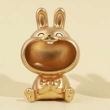 1PC Big Mouth Rabbit Storage Figurine Resin Home Decor Jewelry Organizer Small Accessory Holder Key Household Items Storage Container Cute Animal Desk Organizer Decorative Tabletop Display Piece Perfect Gift For Home Office Bedroom Living Room - One Size - View 10