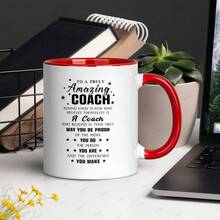 [Envío en 24 horas dentro de México]Taza con estampado doble1 taza de café de cerámica de 11 oz, con diseño de texto inspirador "A un entrenador verdaderamente increíble detrás de cada jugador...", apta para lavavajillas, regalo perfecto para entrenadores, atletas, adultos, regalos para fiestas/vacaciones/deportes - 2 - Ver 5