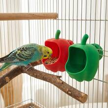 1pc Green Pepper Shaped Parrot Feeding Bowl, Cage Hanging Seed And Water Dish Bird Feeder, Suitable For Hamsters, Budgies, Cockatiels And Long-Tailed Parrots Small Pet Feeder, Decorative Bird Feeding Accessory - Multicolor - View 10