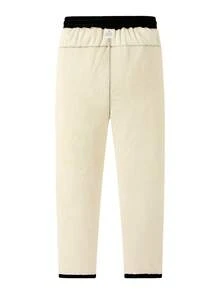 1 pieza Pantalones largos de invierno para mujer, pantalones deportivos casuales con forro térmico y engrosados, pantalones de chándal de moda con cintura elástica y pierna recta, color negro - Negro - Ver 3