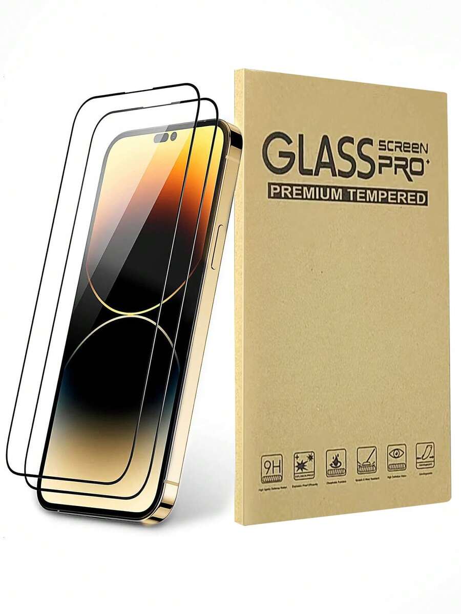2pcs HD Screen Protection Tempered Film Compatible With IPhone 16/16 Plus/16 Pro/16 Pro Max/15/15Pro/15Plus/15Promax Waterproof Shockproof Anti-Fall A - 2pcs - View 1