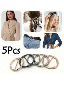 Set de 2/3/4/5/6/8 piezas de anillos clip para camisetas - Accesorios de moda para camisas, bufandas y sombreros, accesorios de prenda para ceñir la cintura - Accesorios de moda multifuncionales para ropa, bufanda, vestido elegante, hebillas en las esquinas - Multicolor - Ver 20