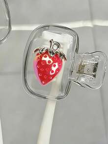 Transparent Red & Green Strawberry Pattern Toothbrush Holder, Cute Design, Portable Home & Travel Storage Box With Transparent Lid, Compact & Portable Design, Easy To Carry, Protects Toothbrush Head, Dual-Hole Drainage And Ventilation Design, Suitable For Home, Dorm And Outdoor Use | Cute Toothbrush Head Storage Rack, Suitable For Home Bathroom Storage - Multicolor - View 14