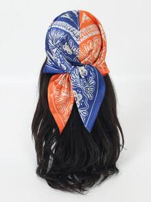 1pc Bandana Versatile Vintage Floral Square Scarf Multi-Purpose Accessory - Multicolor - View 4