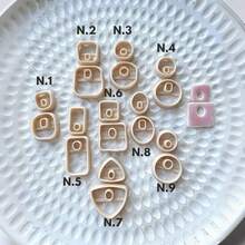 2pcs Geometric Shape Polymer Clay Earring Molds, DIY Soft Ceramic Earring Molds, Suitable For Unique Pendants, Ideal Choice For Handmade Jewelry Making - Apricot - View 4