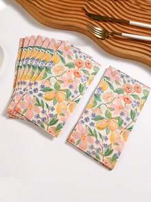 20pcs Disposable Paper Napkins Are The Perfect Choice For Western-Style Party-Printed Tableware. Their Simple Lace Patterns Suit Birthdays, And Other Occasions. Ideal For Indoor And Outdoor Dining, Festive Home Tableware, - A - View 7