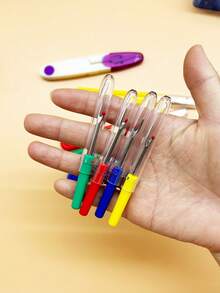 Juego de 9 piezas de descosedores y tijeras para hilo de colores, 4 descosedores grandes, 4 descosedores pequeños multicolor + 1 mini tijera morada, herramientas de costura aptas para todos los niveles de habilidad, uso doméstico, reparación, costura diaria y manualidades - Removedor de hilos - Ver 7
