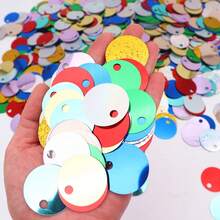 20g 58pcs Flat Round Loose Sequins 30mm Large Hole Sequin 3cm Bulk Embroidery Craft Sequin Colorful PVC Iridescent Applique For Garment Jewelry Making DIY Sewing Accessories, Aesthetic - 20 Grams - View 6