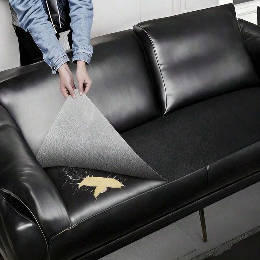 DIY Faux Leather Repair Patch, Self-Adhesive Faux Leather Tape Suitable For Sofas, Recliners, Benches And Car Seats, Faux Leather Repair Tape To Patch Holes And Reinforce Furniture - 50x200cm 19.7x78.8in - View 1