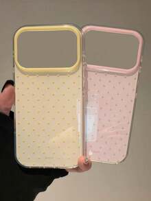 可愛粉色波點圖案亮面果凍手機殼，適用於 iPhone 18 Pro Max 17 Pro Max 16 Pro Max 17 16 15 14 13 12 Pro Max 11，可愛防震軟背蓋 - 黃色 - 查看 6