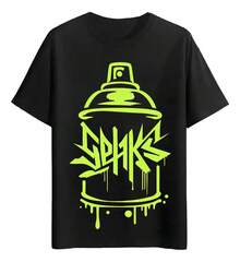 Spray Can Graffiti Art T-Shirts - 黑色 - 查看 1