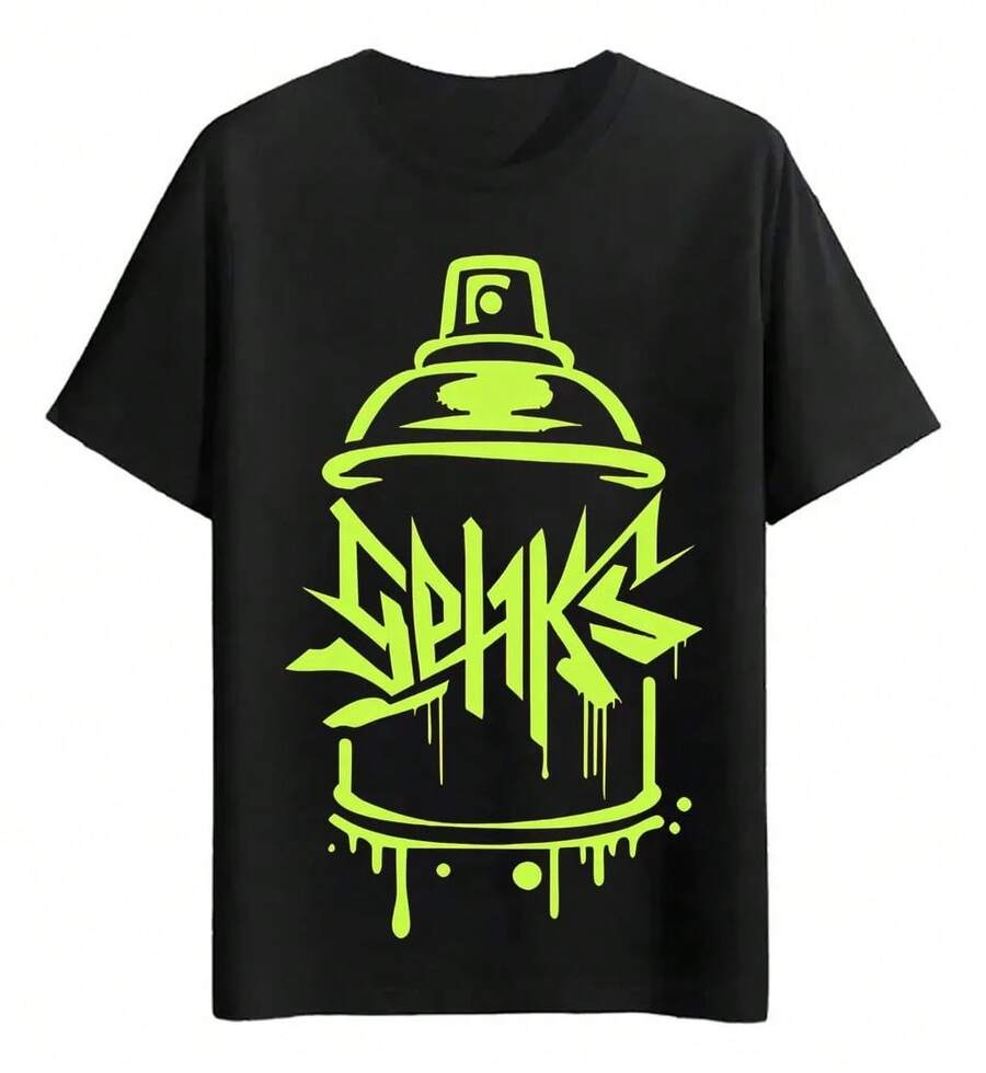 Spray Can Graffiti Art T-Shirts - 黑色 - 查看 1