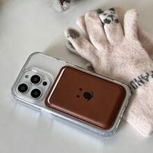韓系Ins小眾甜美蝴蝶結皮革磁吸無線充電MagSafe卡夾手機殼，適用於 16 Pro Max/15 Pro/14/13/12/11 - 彩色 - 查看 6