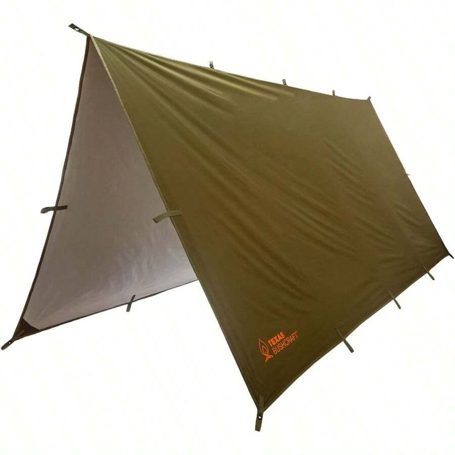 - Lona de camping de emergencia, impermeable, 10x 10 pies, refugio de emergencia para mochileros y senderismo, lona de supervivencia de nailon Ripstop 70D con polmero aluminizado - Verde - Ver 1