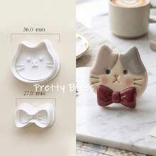 Cetakan Kue Bentuk Hewan 3D Kartun Hamster Anjing Beruang Kucing Kelinci Cetakan Biskuit Tekan Stempel Kue Peralatan Dapur Memanggang Kue Pastry - Putih - View 10