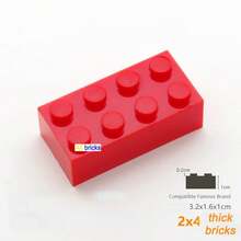 80pcs Bulk Building Blocks Thick Figures Bricks 2x4 Dots Size Creative Educational Compatible 3001 Plastic Toy for - 80 piezas naranjas - Ver 7