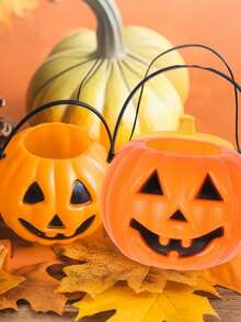 8pcs Halloween Pumpkin Lantern Candy Buckets, Suitable For Home, Store, Haunted House And Photo Props. They Add Halloween Charm To Any Scene, Can Be Used As Candy Bag Fillers Or DIY Decorations. Halloween Decor, Halloween Gifts - Multicolor - View 8