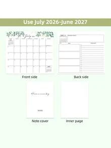 2026-2027 多年桌曆 水彩風格 附備忘錄/便利貼 學生辦公室計畫表 簽到裝飾 - 彩色 - 查看 5
