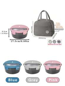 Round Divided Bento Box, Lunch Box - With Cutlery Set, School Lunch Box, Microwave (Remove Lid). Lunch Bag, Suitable For Office, School And Home Use. Back To School, Picnic, Easy To Clean - Multicolor - View 10