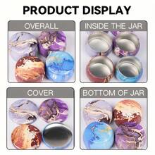 12 buc. cutii metalice pentru lumânări cu model marmorat, 2.5oz, recipiente unice cu capac, din tablă, potrivite pentru lumânări parfumate DIY, expunere aromaterapie, bijuterii, depozitare pe birou, mini plante în ghiveci, decor de petrecere, ideale pentru Halloween și cadouri de sărbători - Model de marmură - Vizualizare 11