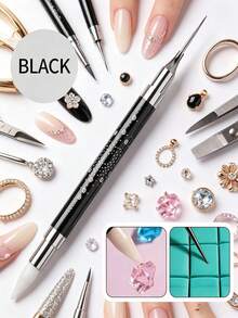 Dual-Ended Nail Art Dotting Wax Pencil Set, Replaceable Wax Tips, Stainless Steel Rhinestone Picker End For Rhinestone And Gemstone Application, Perfect For DIY Nail Art And Nail Salon Use - Multicolor - View 7