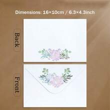 20/50/100pcs Floral Kraft Envelopes, Self-Seal Invitation Envelopes For Wedding Invitations, Greeting Cards, Handmade Cards, Party Favors - A - View 20