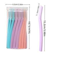 1/3/5/12/20pcs Safety Eyebrow Trimmer & Razor, Exfoliating & Hair Removal Tools, Body & Facial Eyebrow Shaver, Multi-Color Depilation Tools, Beginner Eyebrow Shaping Tool Set - Multicolor - View 7
