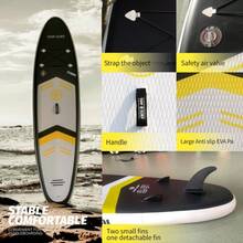 YHW-SURF Durable Inflatable Surfboard, Non-Slip Lightweight Water Sports Equipment, Suitable For Adults - Black - View 4