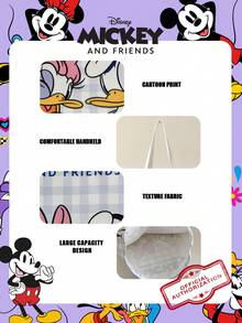 1 pieza Bolsa de lona con estampado oficial de Disney Pato Donald/Pato Daisy, bolso de mano de dibujos animados lindo para niñas, bolsa tote de gran capacidad, bolsa de compras plegable, bolso de hombro ligero, adecuado para estudiantes/estudiantes universitarios/adolescentes/jóvenes, adecuado para uso diario/salidas/compras/desplazamientos - Azul - Ver 11