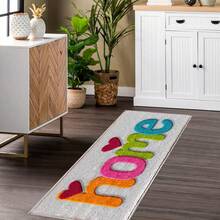 1pc Colorful Home Heart Pattern Printed Faux Cashmere Surface TPR Bottom Door Mat, Bathroom Mat, Kitchen Mat, Laundry Room Mat, Holiday Atmosphere Decoration, Home Decor, Party Decor, Wedding Decor, Dining & Kitchen Decor - Multicolor - View 5