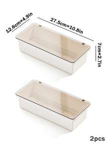 2pcs Home Dust-Proof Covered Cutlery Storage Box, Kitchen Multi-Functional Spoon Fork Cutlery Integrated Storage Rack - View 12