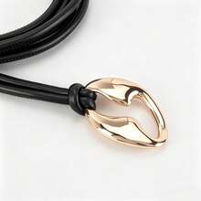 1 Elegant Dress Belt, Thin PU Belt With Gold Buckle - A - View 4