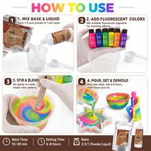 Resin Casting Powder Water-Based Casting Material For DIY Projects,Water-Based Formula, Two-Part Powder Base And Liquid Set, Solvent Free Resin Alternative - KIT - View 5