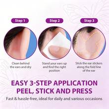 VIANOMI 60pcs Ear Support Tape, Self-Adhesive Ear Lift Patches, Transparent Ear Shaping Stickers, Visual Slimming, Women's Photography Makeup Accessory, Invisible Ear Support Patches, Makeup Tool - Clear - View 5