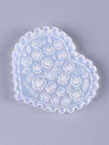 1件透明軟矽膠3D花朵與葉子美甲模具，可重複使用愛心蕾絲邊美甲雕塑模板，易脫模美甲工具，適用DIY UV凝膠、壓克力、Poly美甲延長膠，適合春夏花卉美甲設計，美甲用品 - 無色 - 查看 7