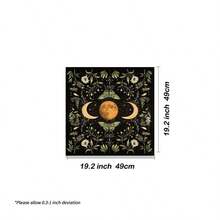 1pc Moon Phase Aesthetic Rose And Moon Star Pattern Tablecloth, Altar Cloth For Divination And Oracle Card Games, Party Supplies And Events - Multicolor - View 9