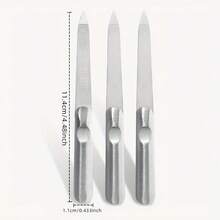 3pcs Reusable Nail Care Tools, Stainless Steel Nail File For Finger Care, Nail Buffing And Polishing Supplies - Ston File - View 4