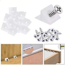60pcs Plastic Wedge Spacers With Screws For Bottom Support, Corner Bracket Fasteners For Cabinet And Bookshelf Repair - 60pcs - View 4
